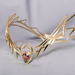 dragon style diadem, dragon princess diadem, fantasy elven crown, elven circlet, headband elvish tiara, wedding circlet