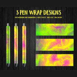 bright abstract pen wrap template. sublimation or waterslide epoxy pen design