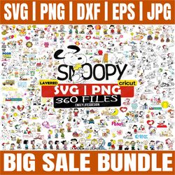 bundle 360 files snoopy svg, snoopy bundle, peanuts svg, peanuts digital art, charlie brown svg, snoopy png, snoopy clip