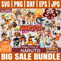 bundle 360 files naruto png, naruto bundle png, mega bundle, naruto digital files, naruto, cut files