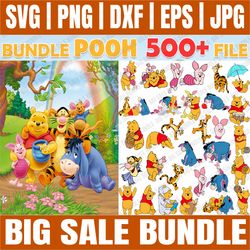 bundle 500 files winnie the pooh svg, winnie the pooh bundle, disney svg, pooh bear svg, trigger svg, igor