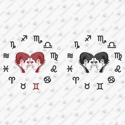 gemini astrology horoscope zodiac sign vinyl cut file sublimation design