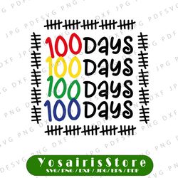100 days of school svg, 100th day tally svg, 100th day school tally svg, downloadable files for cricut and silhouette