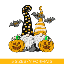 Halloween gnomes, Embroidery design, Halloween embroidery, Gnome embroidery, Embroidery pes, Machine embroidery