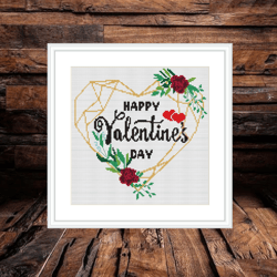 valentine's day cross stitch pattern pdf,  easy cross stitch chart, statement cross stitch, heart love xstitch