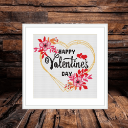 valentine's day cross stitch pattern pdf,  easy cross stitch chart, statement cross stitch, heart love xstitch