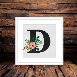 letter d cross stitch pdf, family name cross stitch, monogram d cross stitch, d cross stitc cross stitch,  wedding