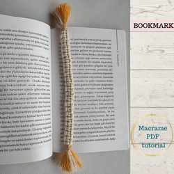 pdf tutorial of macrame bookmark step by step guide handmade easy macrame for beginner square knot pattern boho style