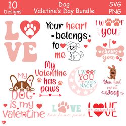 valentine's day dog bundle svg png | dog mom | dog lover svg