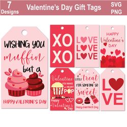 valentine's day gift tags svg & png
