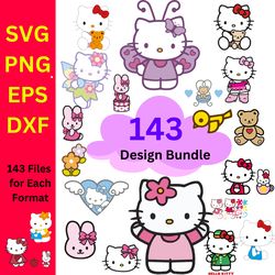 kawaii kitty svg, kitty svg bundle, kawaii kitty bow svg