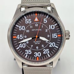 brand new men's quartz watch sputnik milanese bracelet