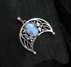 moonstone necklace sterling silver handmade women amulet