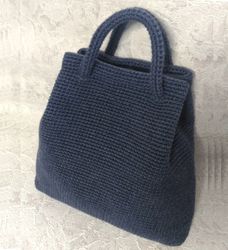 knitted bag - handmade shopper.