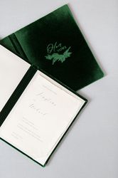 Vow Book Wedding VELVET 13x18 cm Booklet Folio Board Menu Holder His Her Vows Calligraphy Personalized embossed folder