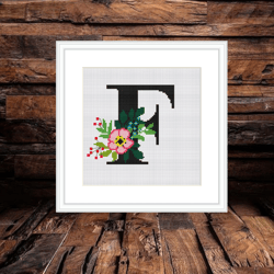 letter f cross stitch pdf, family name cross stitch, monogram f cross stitch, f cross stitc cross stitch,  wedding