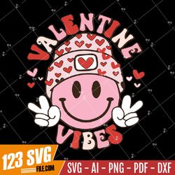 valentine vibes png, valentines day png, smiley face png, retro valentines shirt design, sublimation design download, di