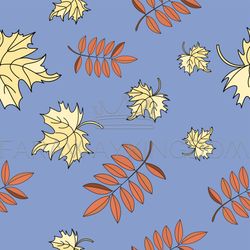 leaves autumn season seamless pattern vector illustration