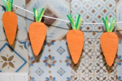 easter carrot garland, easter banner, felt garland.