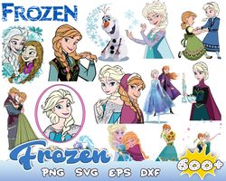 600 frozen svg bundle, frozen svg files for cricut, frozen clipart, princess svg, olaf svg, elsa svg, anna svg