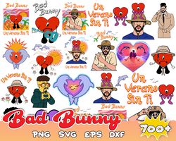 700 bad bunny svg, un verano sin ti sad heart svg, png, bad bunny svg, eps, dxf, png