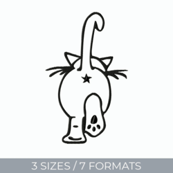 cat's butt, embroidery design, embroidery file, pes embroidery designs, cat embroidery, machine embroidery design