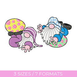 easter gnomes, easter embroidery design, embroidery file, pes embroidery designs, jef embroidery, easter eggs embroidery