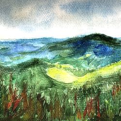 shenandoah national park original watercolor painting virginia landscape original art 8 by 12