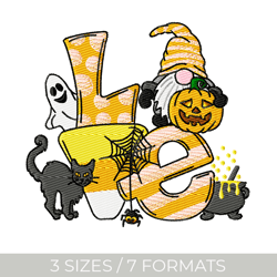 halloween gnome, embroidery design, halloween embroidery, gnome embroidery, embroidery pes, machine embroidery