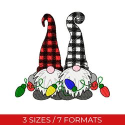 christmas gnomes, embroidery design, embroidery file, pes embroidery, gnomes embroidery, christmas embroidery