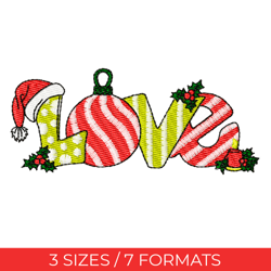christmas love, embroidery design, embroidery file, pes embroidery, gnomes embroidery, christmas embroidery