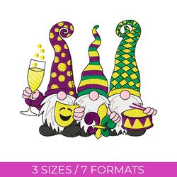 mardi gras, embroidery design, carnival embroidery, gnome embroidery, embroidery pes, machine embroidery file