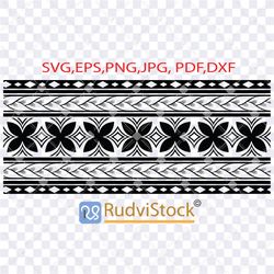 polynesian tattoo vector arm band stencil. polynesian band tattoo / svg cut file.