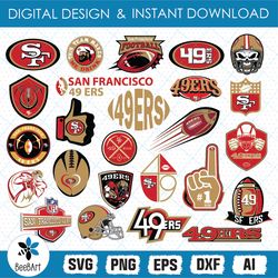 san francisco 49ers svg, nfl teams, nfl svg, football teams svg, clipart bundle, cutting file