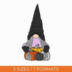 halloween gnome, embroidery design, halloween embroidery, gnome embroidery, embroidery pes, machine embroidery