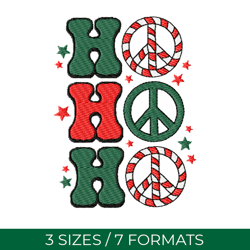 christmas hippies, embroidery design, embroidery file, pes embroidery, gnomes embroidery, hippies embroidery