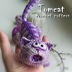tomcat crochet pattern, cat crochet pattern, amigurumi cat, funny crochet toy, crochet kitten, crochet cat, toy cat diy