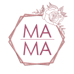 flower wreath - mama - machine embroidery design, frame pattern