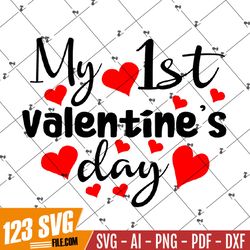 my first valentine's day svg | baby valentine svg | valentines day onesie digital file