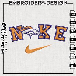 nike denver broncos football embroidery files, broncos nfl logo embroidery design, nfl teams, machine embroidery designs