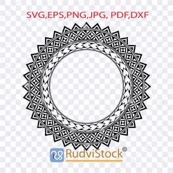 tattoo svg. polynesian circle tattoo pattern / samoan circle frame tribal pattern design