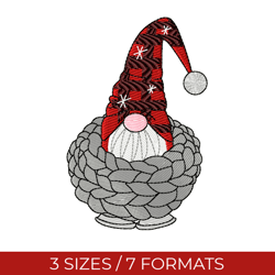 christmas gnome, embroidery design, embroidery file, pes embroidery, gnomes embroidery, christmas embroidery