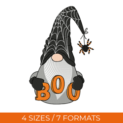 halloween gnome, embroidery design, halloween embroidery, gnome embroidery, embroidery pes, machine embroidery