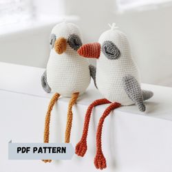 amigurumi seagull bird crochet pdf pattern