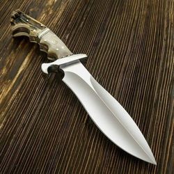 Stainless Steel knife, Hunting knife with sheath, fixed blade Camping knife, Bowie knife, Handmade Knives, Gifts For Men