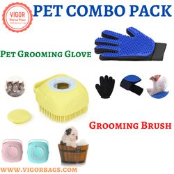 pet grooming glove & grooming brush for your lovable pets