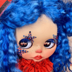 blythe doll clown blue hair