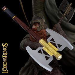 battle axe of gimli golden edition from lord of the rings (lotr) /christmas gift/fathers day gift/gift for him