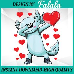 dabbing axolotl heart valentines day png, funny dab decal design png, valentine png, digital download