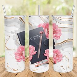 planner girl 20oz skinny tumbler sublimation design, seamless tumbler png digital download, tumbler full wrap